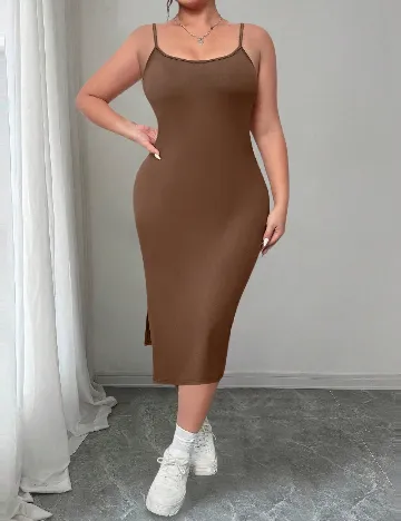 Rochie medie SHEIN CURVE, maro