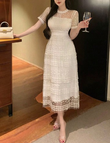 Rochie medie Dazy, alb