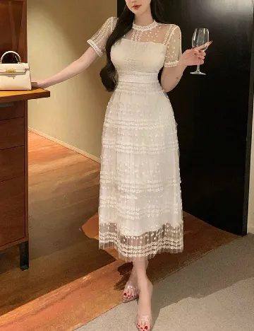 Rochie medie Dazy, alb