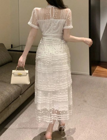 Rochie medie Dazy, alb