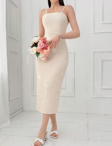 Rochie medie SHEIN, ecru