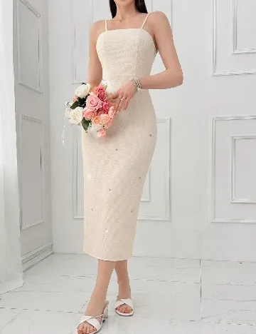 Rochie medie SHEIN, ecru