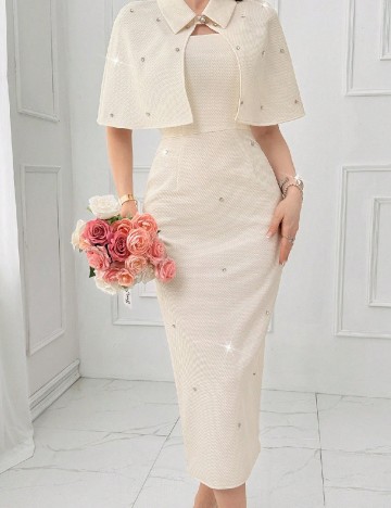 Rochie medie SHEIN, ecru