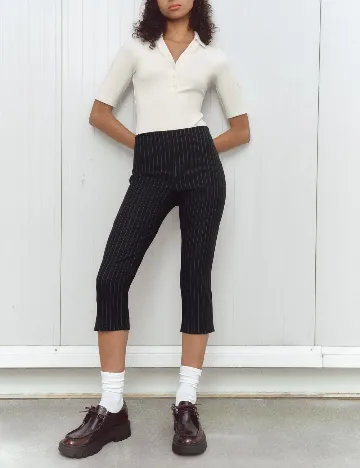 Pantaloni trei sferturi Zara, bleumarin inchis