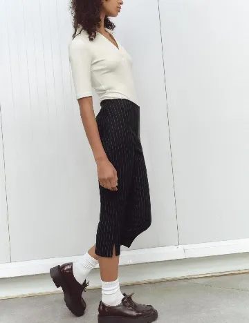 Pantaloni trei sferturi Zara, bleumarin inchis