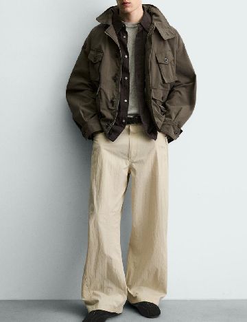 Pantaloni Zara, crem