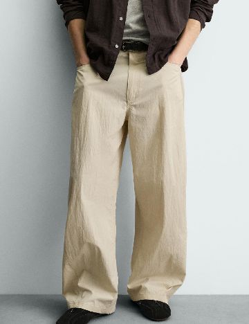 Pantaloni Zara, crem