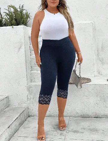 Pantaloni trei sferturi Emery Rose Curve, bleumarin