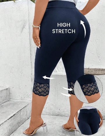 Pantaloni trei sferturi Emery Rose Curve, bleumarin