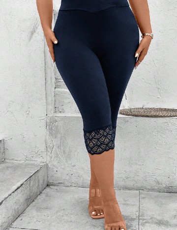 Pantaloni trei sferturi Emery Rose Curve, bleumarin