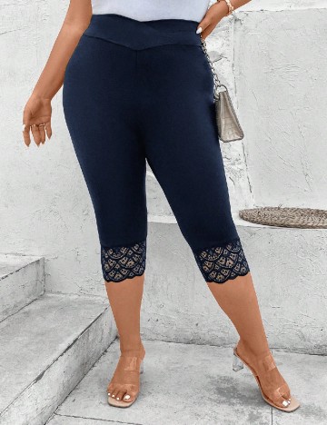 Pantaloni trei sferturi Emery Rose Curve, bleumarin