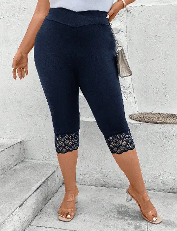 Pantaloni trei sferturi Emery Rose Curve, bleumarin