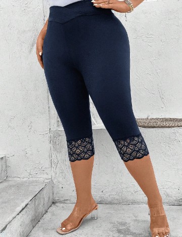 Pantaloni trei sferturi Emery Rose Curve, bleumarin