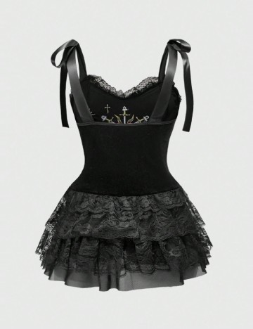 Rochie scurta Romwe Plus Size, negru