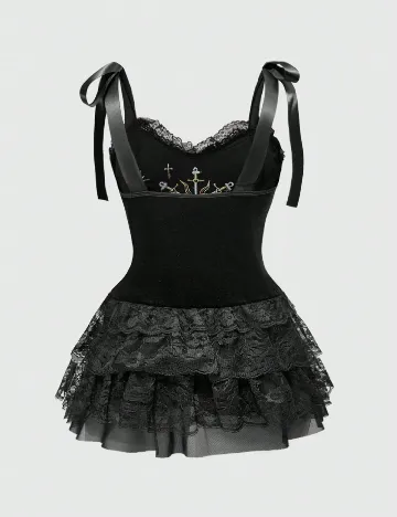 Rochie scurta Romwe Plus Size, negru