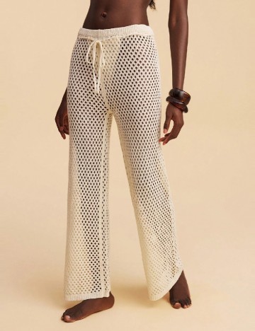 Pantaloni de plaja SHEIN, crem