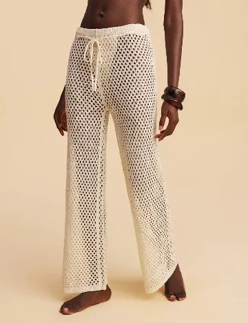 Pantaloni de plaja SHEIN, crem