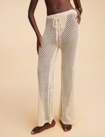 Pantaloni de plaja SHEIN, crem