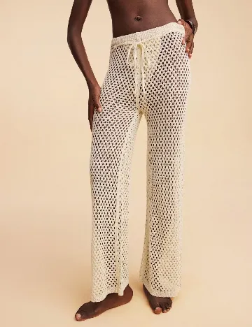 Pantaloni de plaja SHEIN, crem