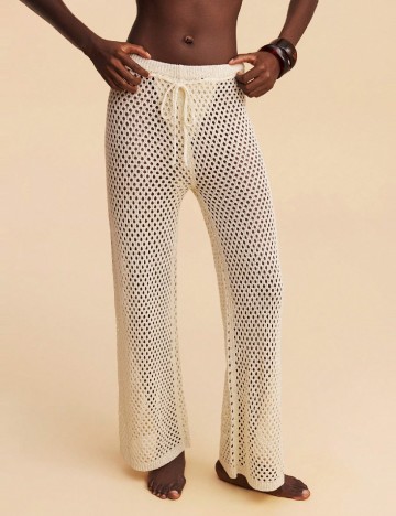 Pantaloni de plaja SHEIN, crem