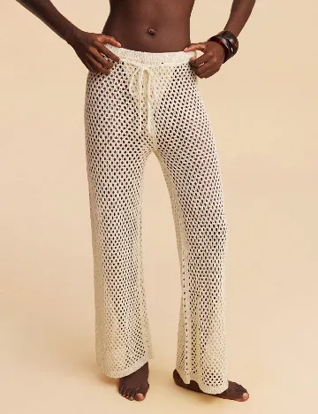 Pantaloni de plaja SHEIN, crem