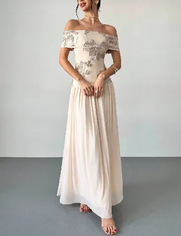 Rochie lunga SHEIN, crem