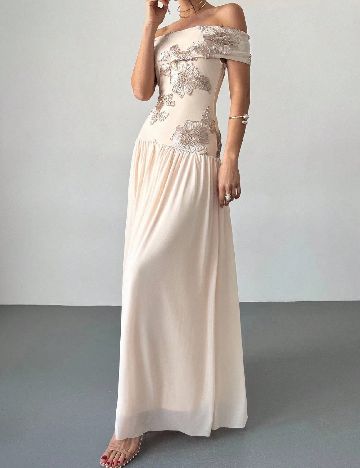 Rochie lunga SHEIN, crem