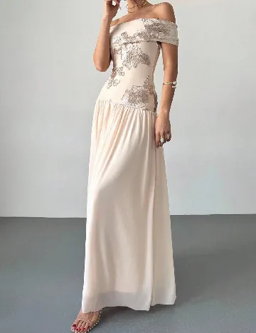 Rochie lunga SHEIN, crem