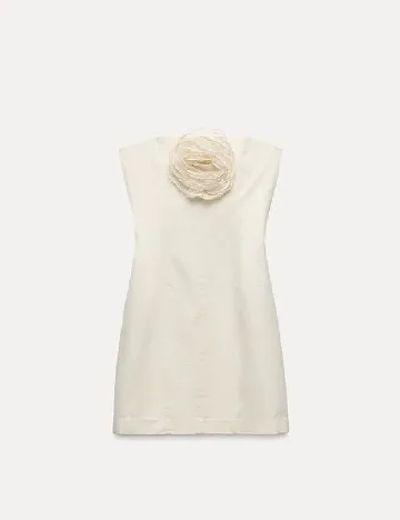 Rochie scurta Zara, ecru