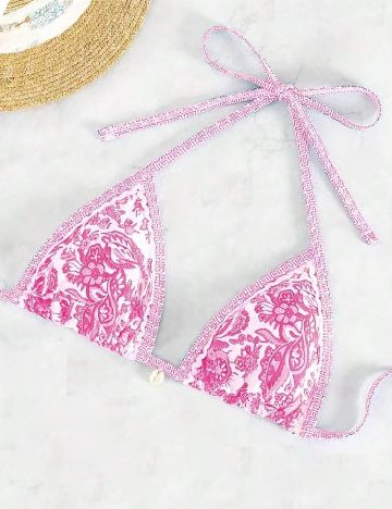 Sutien de baie SHEIN, roz/alb