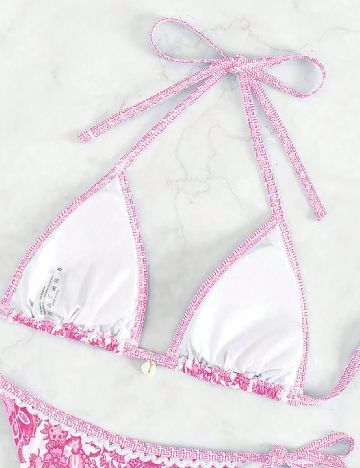 Sutien de baie SHEIN, roz/alb