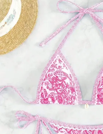 Sutien de baie SHEIN, roz/alb