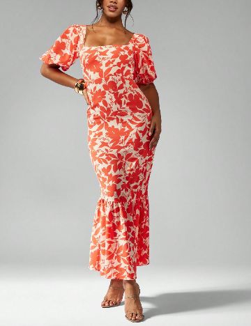 Rochie lunga Missguided, portocaliu/crem