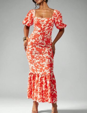 Rochie lunga Missguided, portocaliu/crem