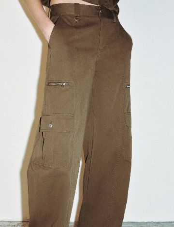 Pantaloni Zara, kaki
