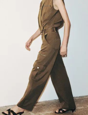 Pantaloni Zara, kaki