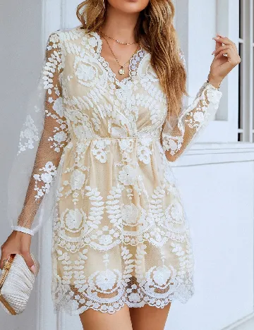 Rochie scurta Eilly Bazar, crem