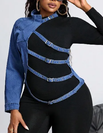 Jacheta SHEIN CURVE, albastru