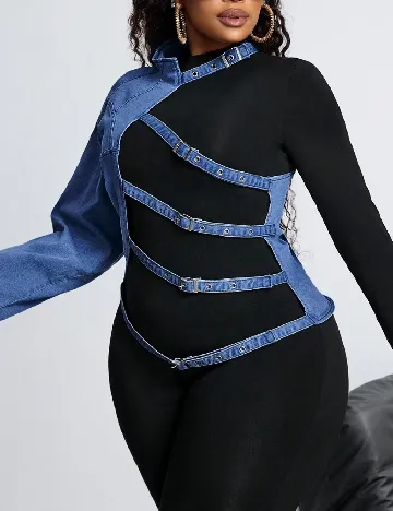 Jacheta SHEIN CURVE, albastru