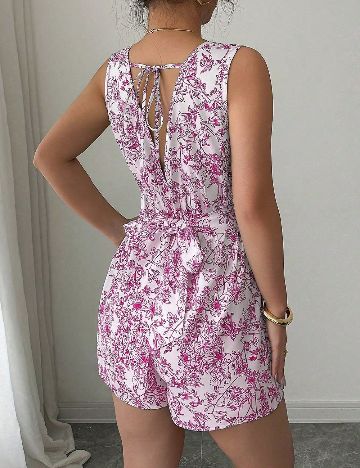 Salopeta SHEIN, alb/roz