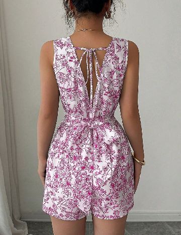 Salopeta SHEIN, alb/roz