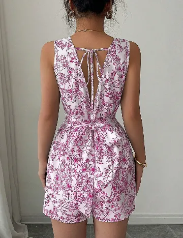 Salopeta SHEIN, alb/roz