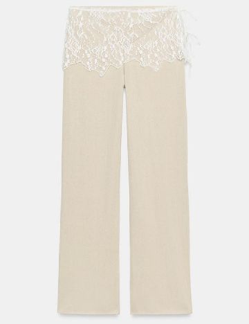 Pantaloni Zara, crem