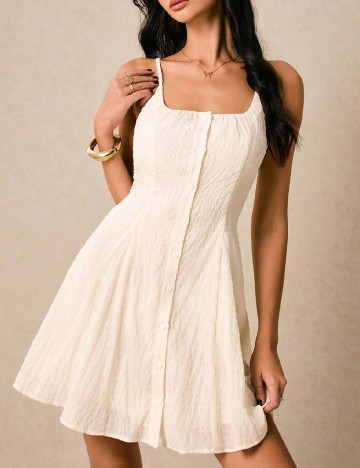 Rochie scurta Poeselle, ecru