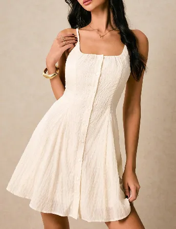 Rochie scurta Poeselle, ecru