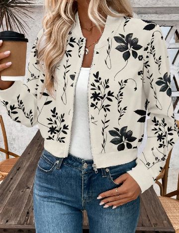 Jacheta SHEIN, crem/negru