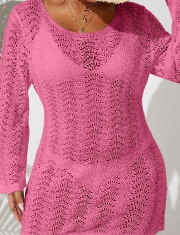 Rochie de plaja SHEIN CURVE, roz