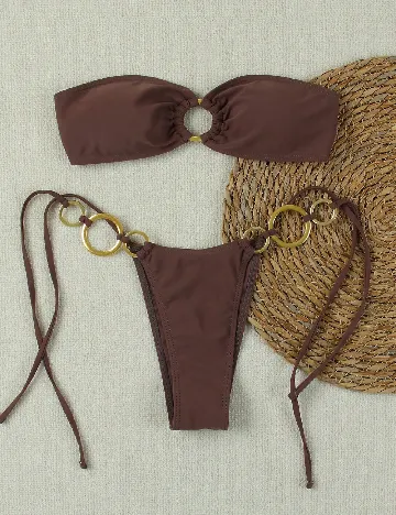 Costum de baie SHEIN, maro