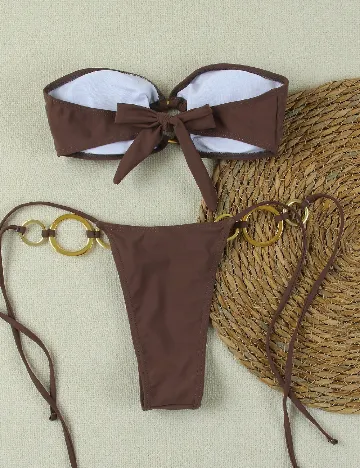 Costum de baie SHEIN, maro