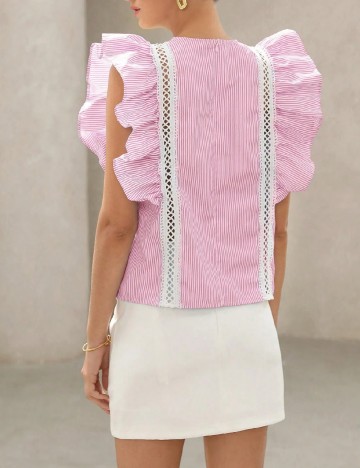 Bluza Aveloria, roz/alb